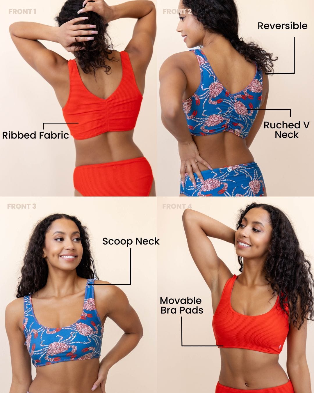 Flat Rib Chesapeake Bay 4-Way Reversible Bralette