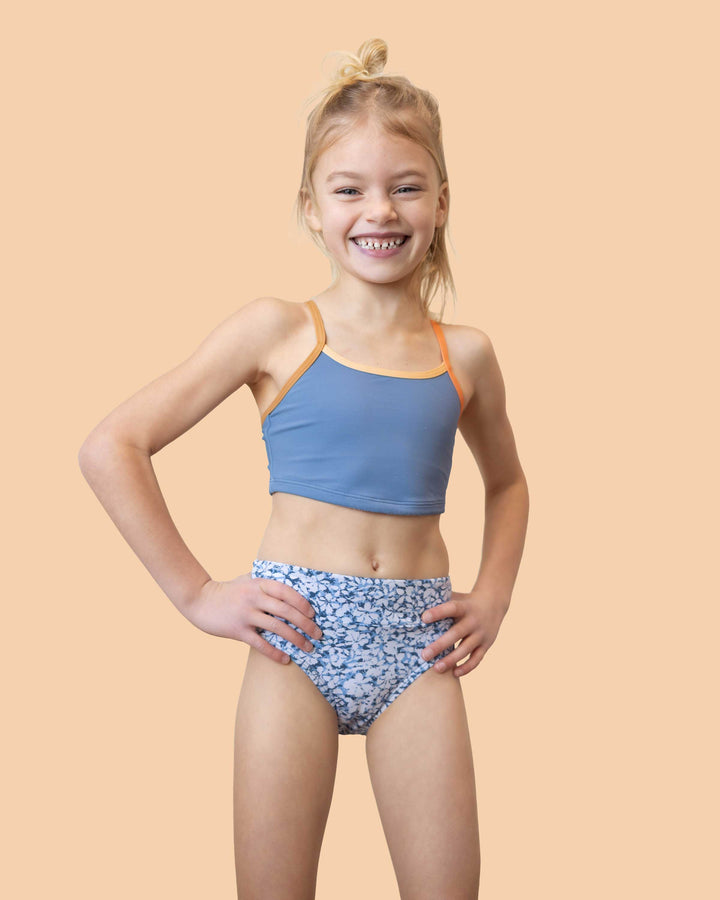 Girls Blue Lagoon Scoop Neck Crop Set