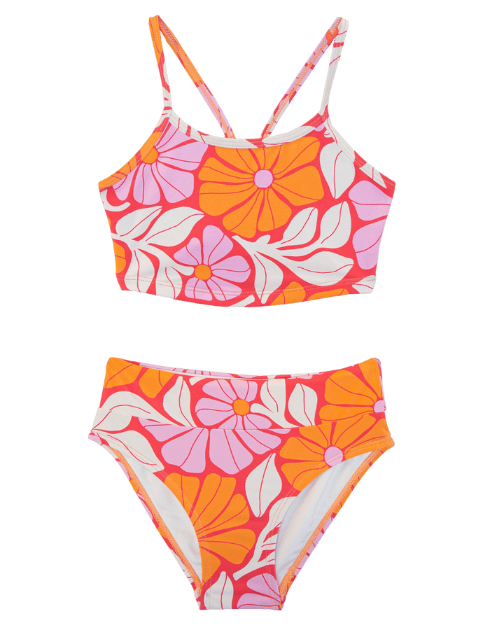 Girls Flora Scoop Neck Crop Set