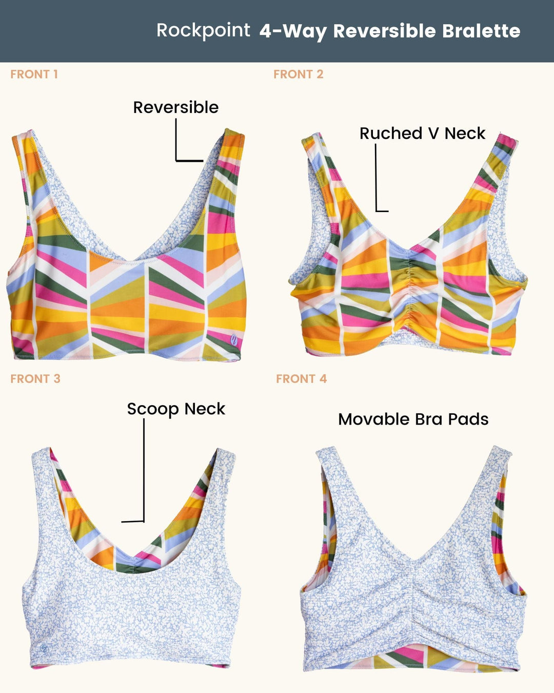 Rockpoint 4-Way Reversible Bralette