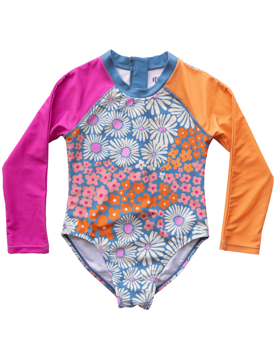 Floral Waves Mini Long Sleeve One Piece