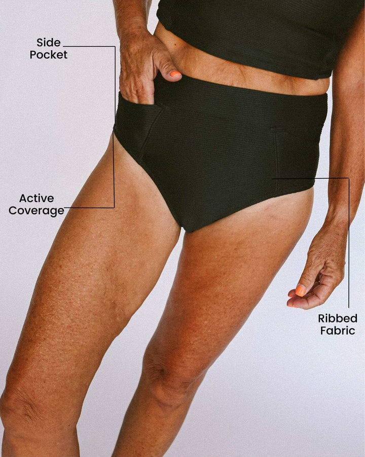 Textured Black Pocket Bottom