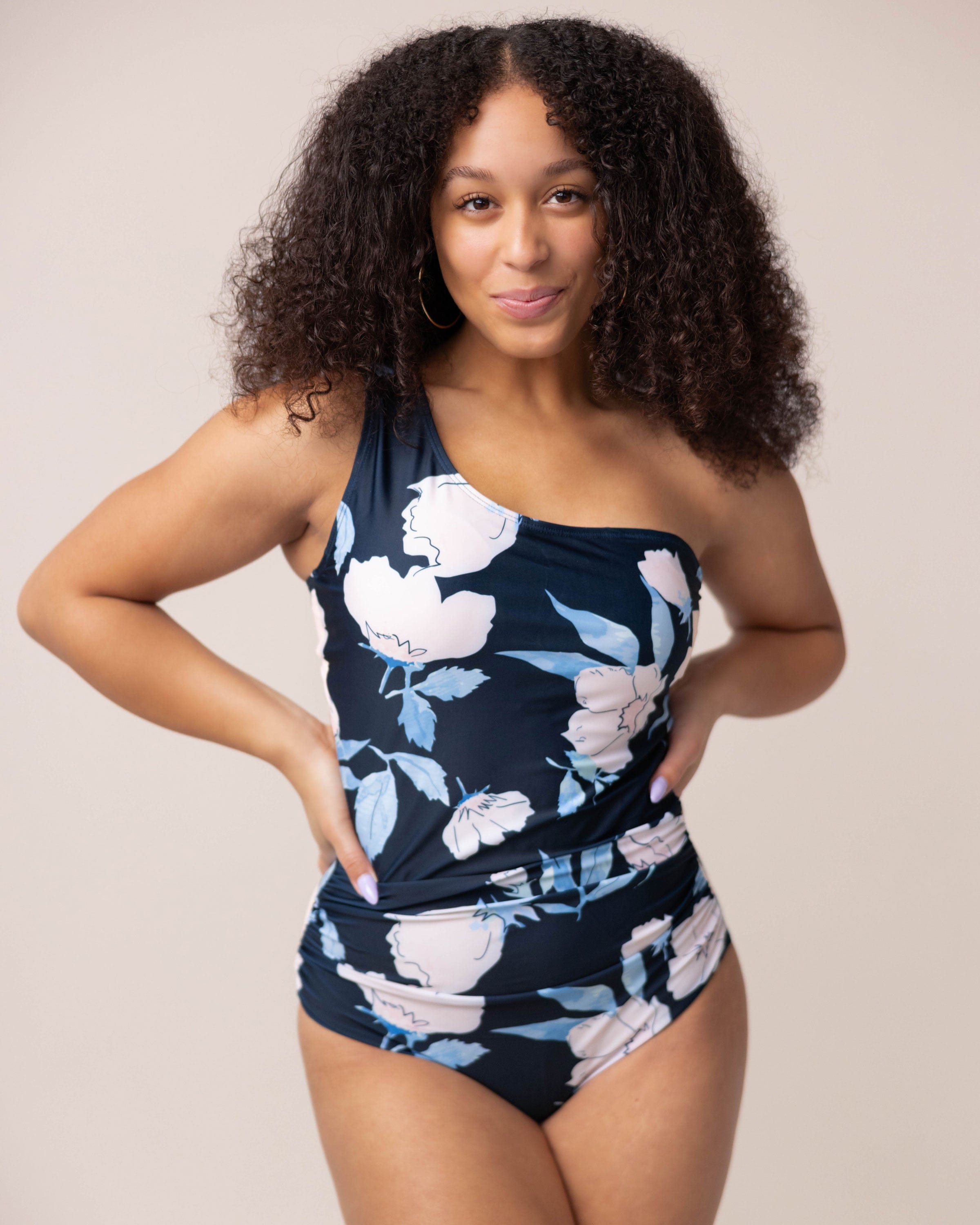 Midnight Floral Cascade One Piece