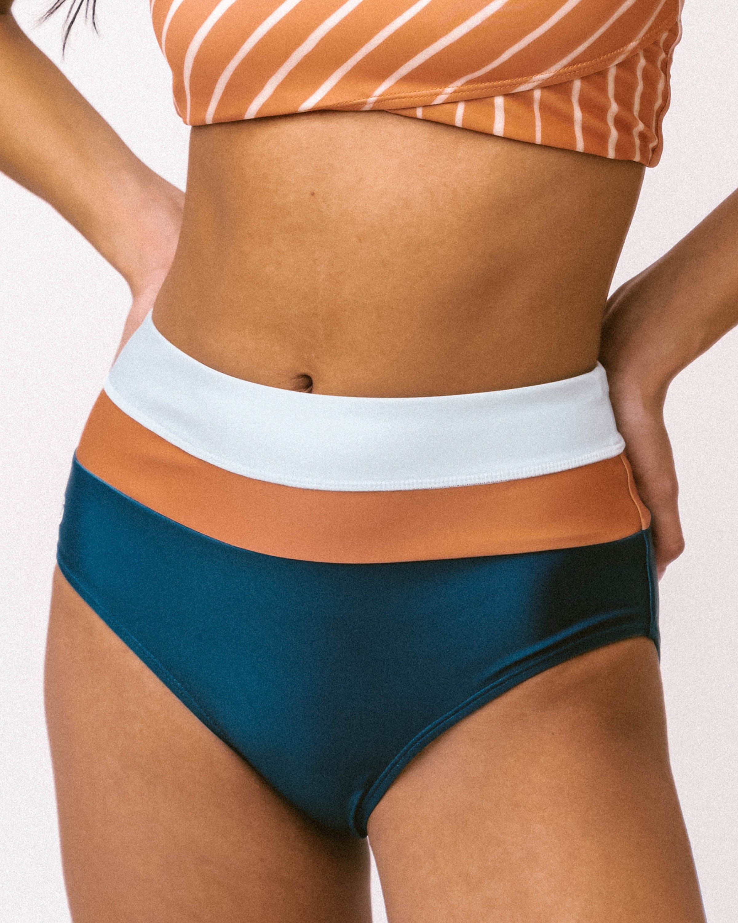 Full Cut Bikini Bottom in Colorblock