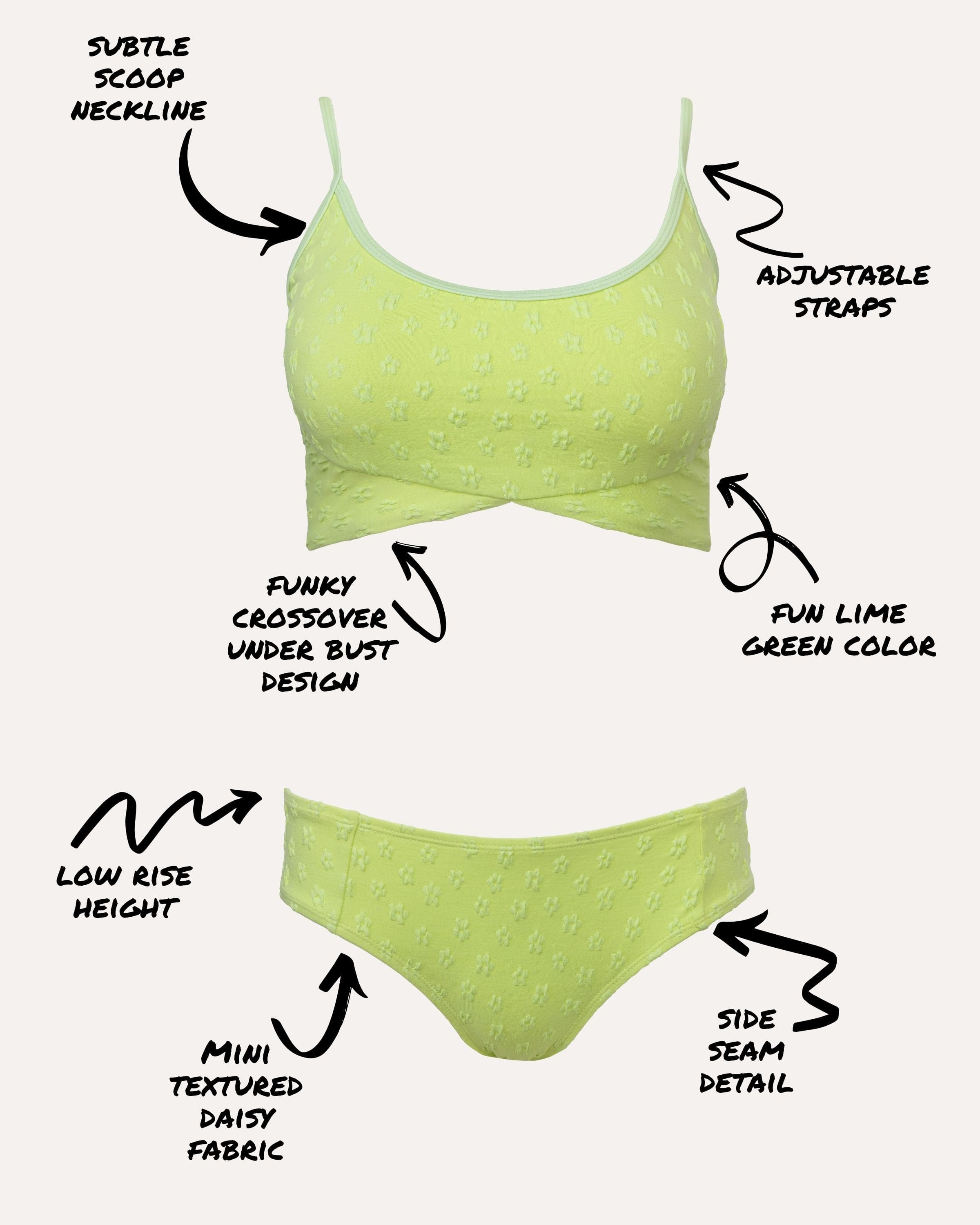 Lime Tree Cut Back Crop – Nani Swimwear