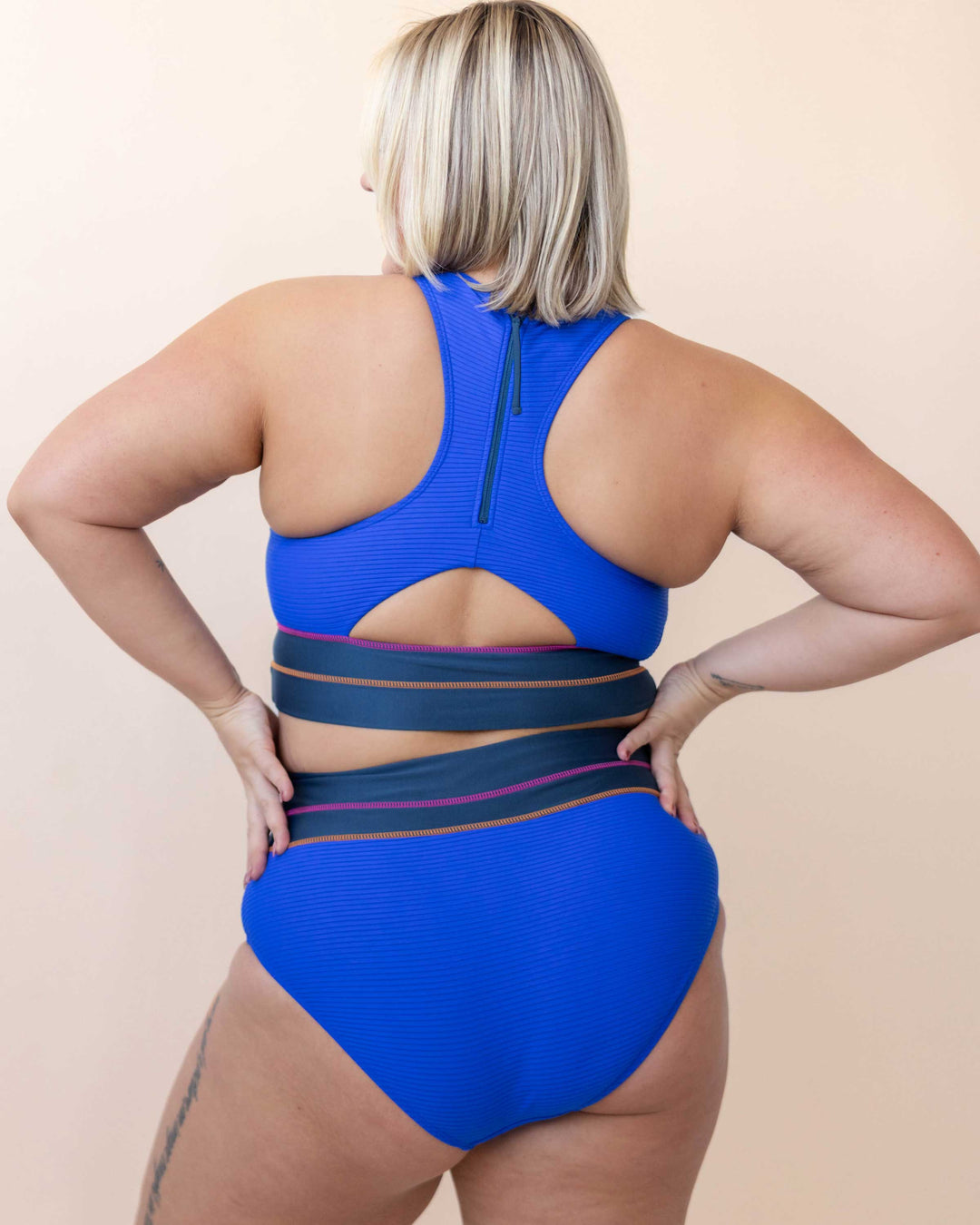 Flat Rib Cobalt Colorblock Bottom