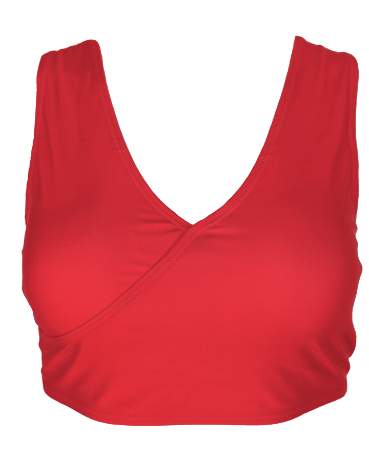 Red Poppy Switch V Crop Top